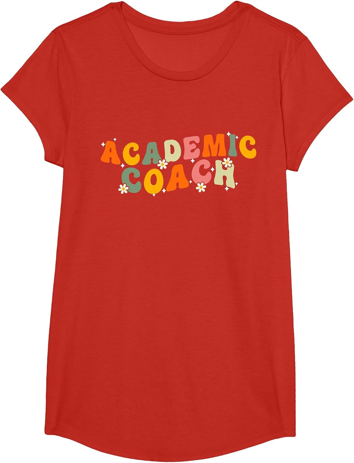 Groovy Academic Coach Leader Resource Teacher Reading ESE T-Shirt - Girls Red