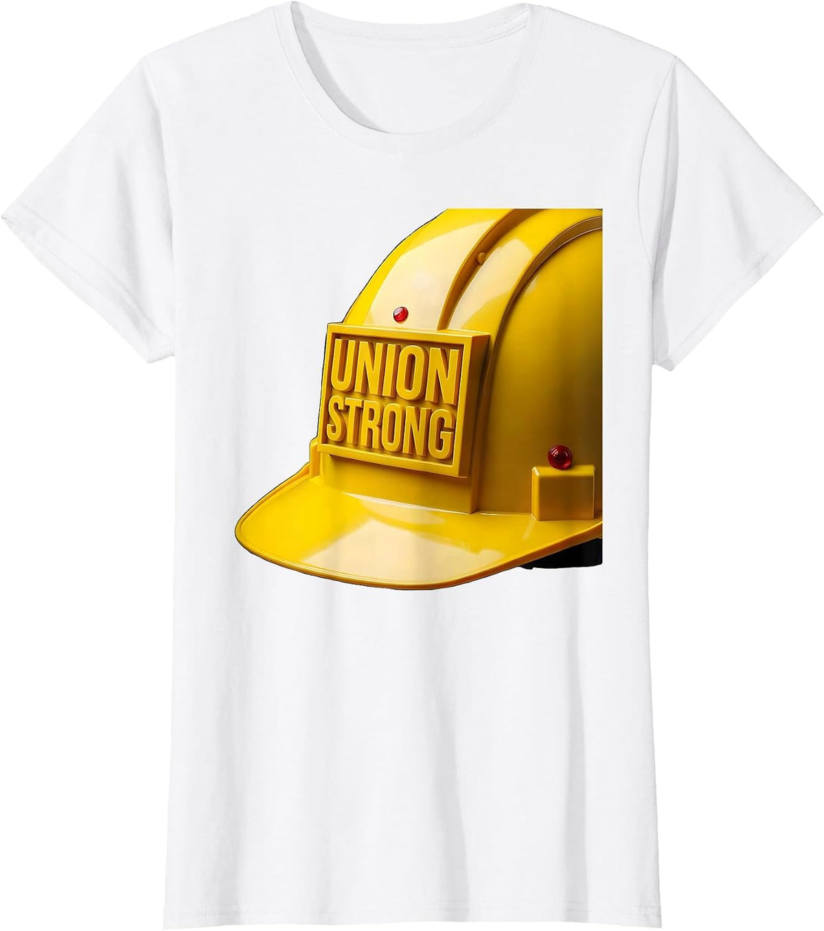 Union Strong Geometric Hard Hat Labor Day Skilled Worker T-Shirt - White