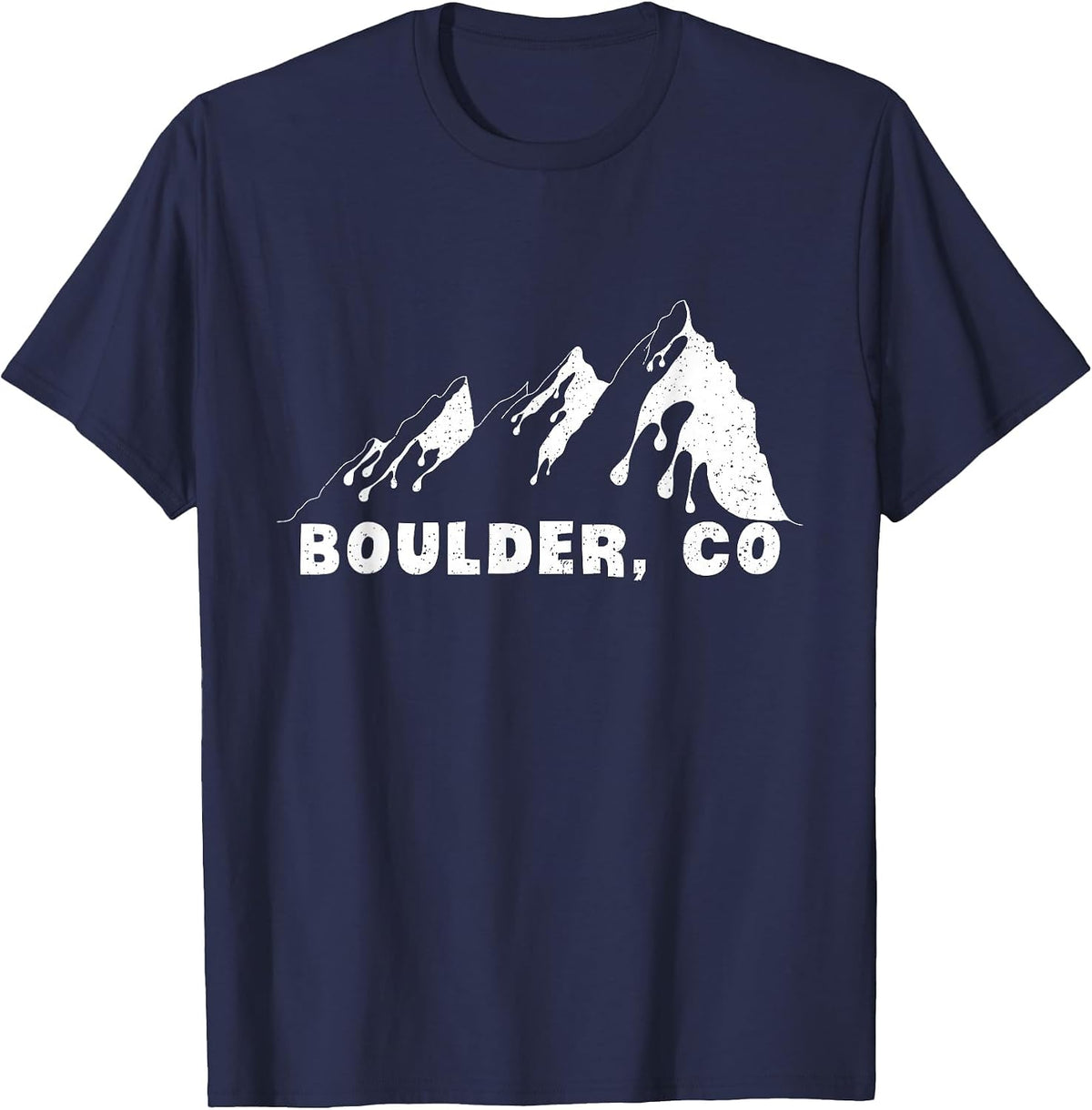 Flatirons Boulder Colorado Climbing Hiking Travel Souvenir T-Shirt - Navy Blue