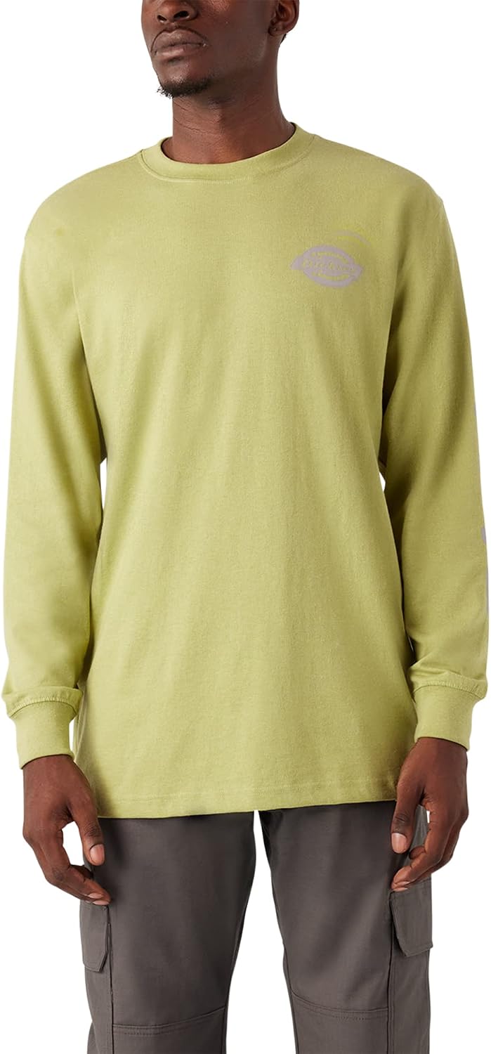 Dickies Mens Long Sleeve Heavyweight Logo T-Shirt - Fern Heather