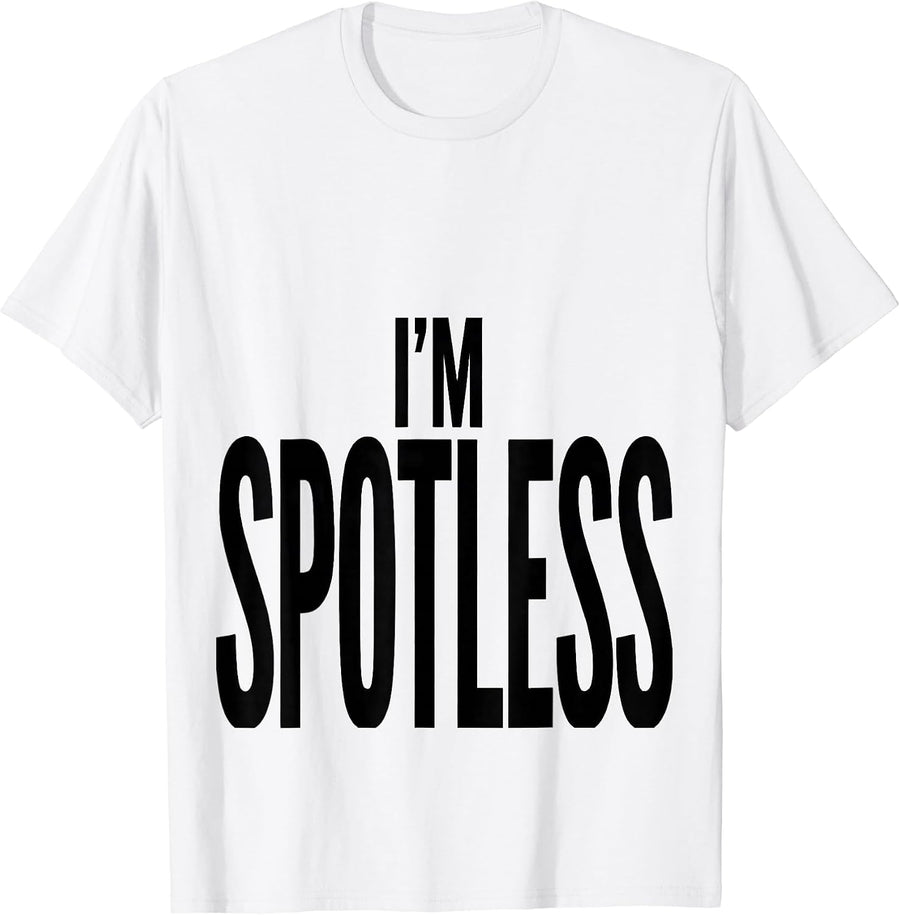 Men's I'm Spotless Funny Pretend I'm A Dalmatian Lazy Halloween T-Shirt - White