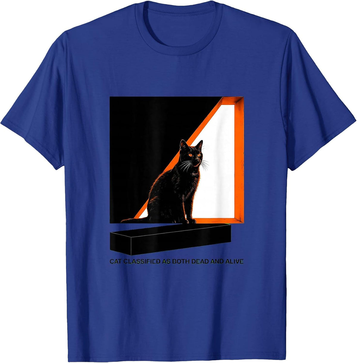 Cat Classified As Both Dead And Alive Quantum Physics Humor T-Shirt - Royal Blue