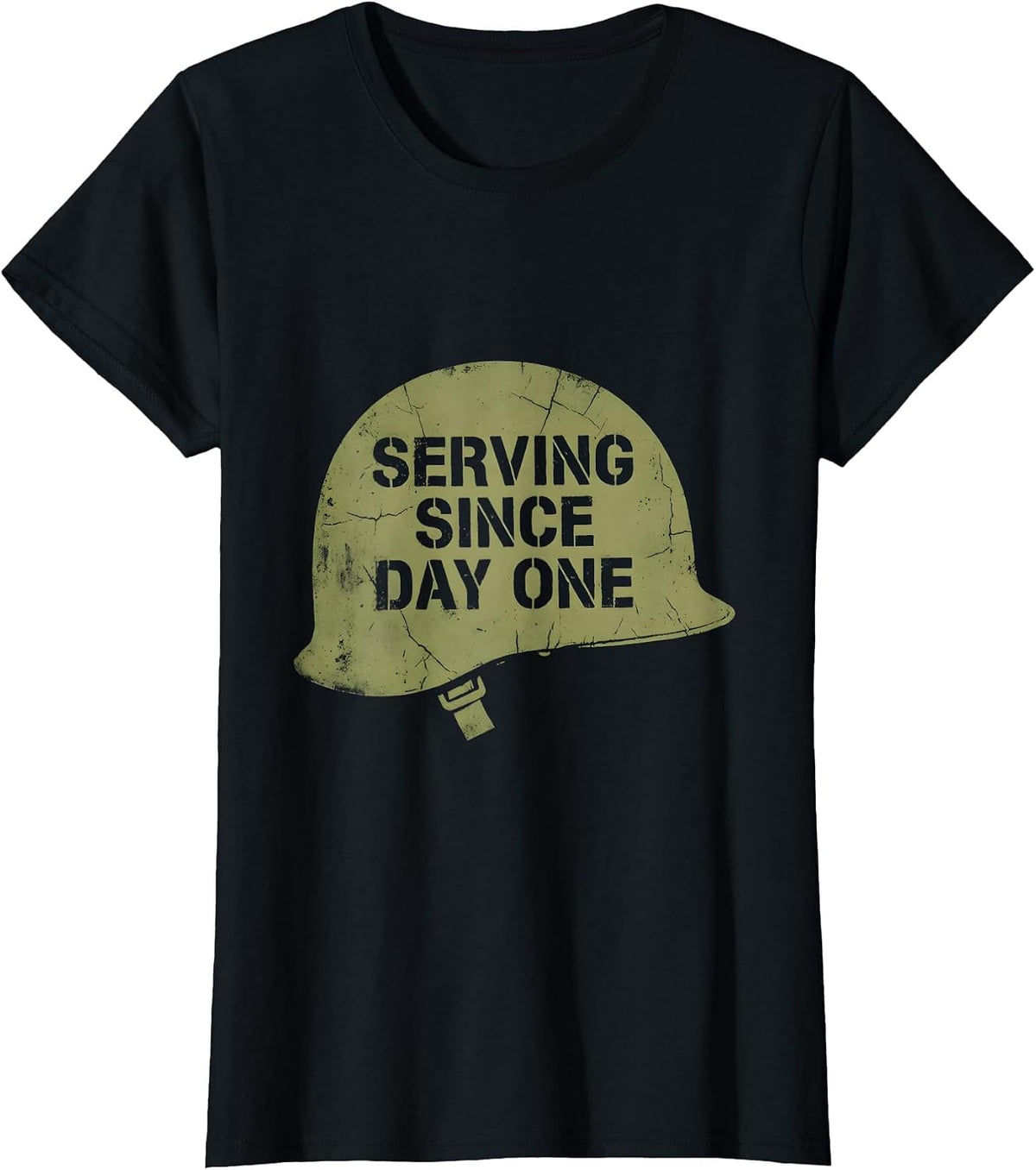 Army Serving Since Day One Military Design T-Shirt - Black