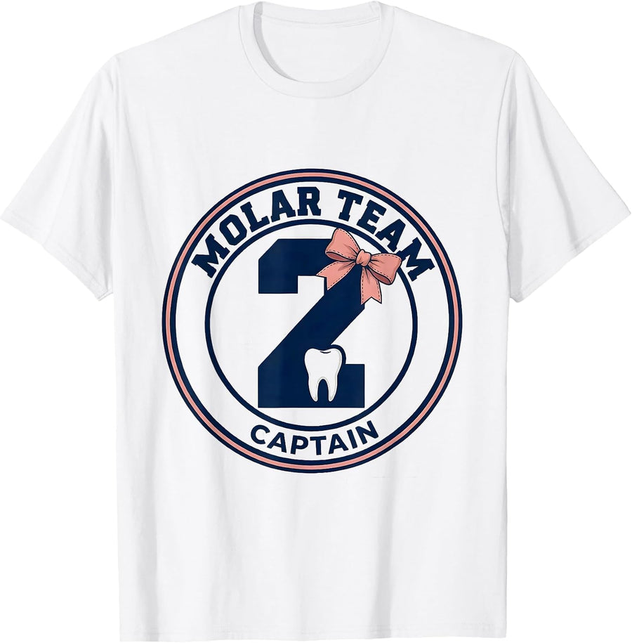 Men's Molar Team Captain Funny Dental Hygienist Dental Assistant T-Shirt - White