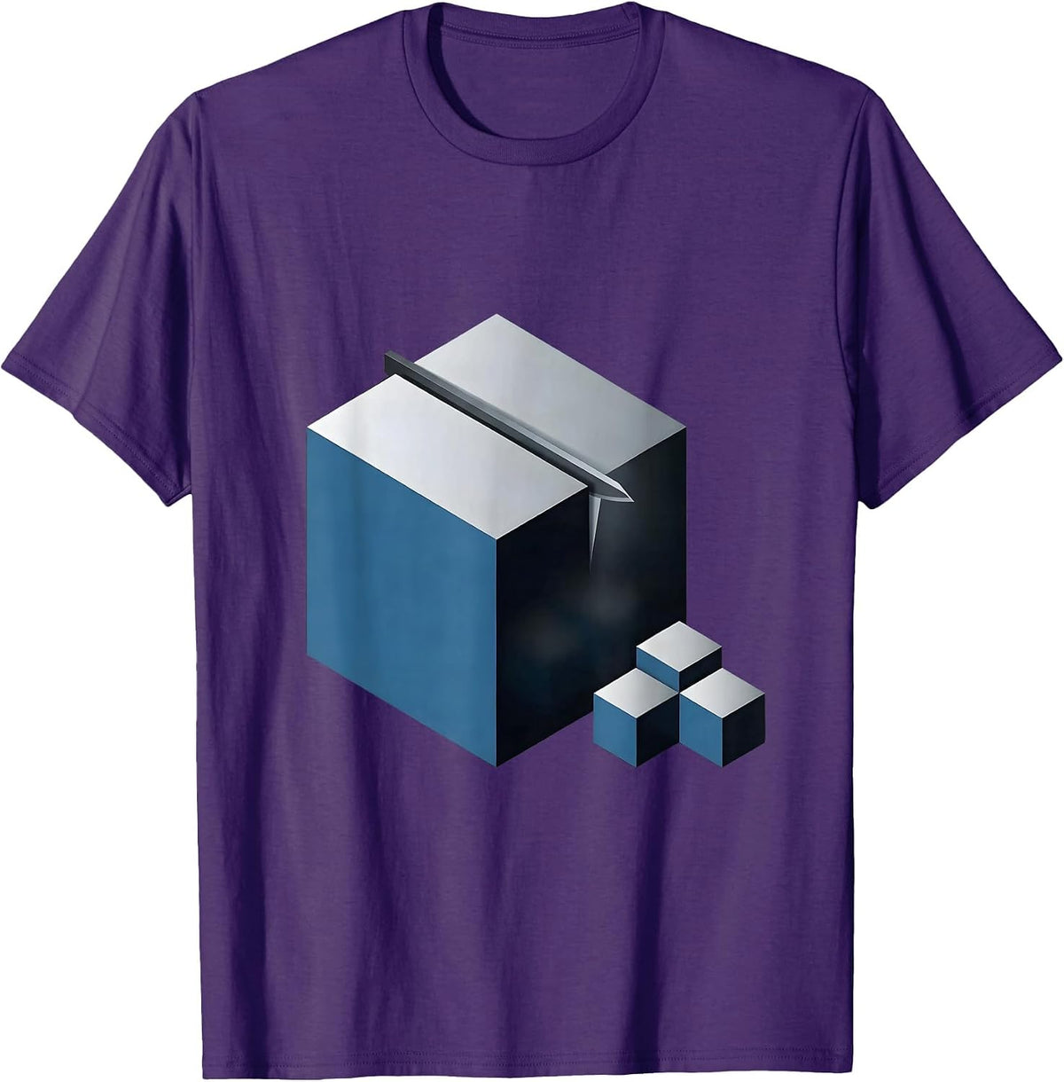 Men's Isometric Cube Element Symbol Nerdy Chemistry Humor T-Shirt - Purple