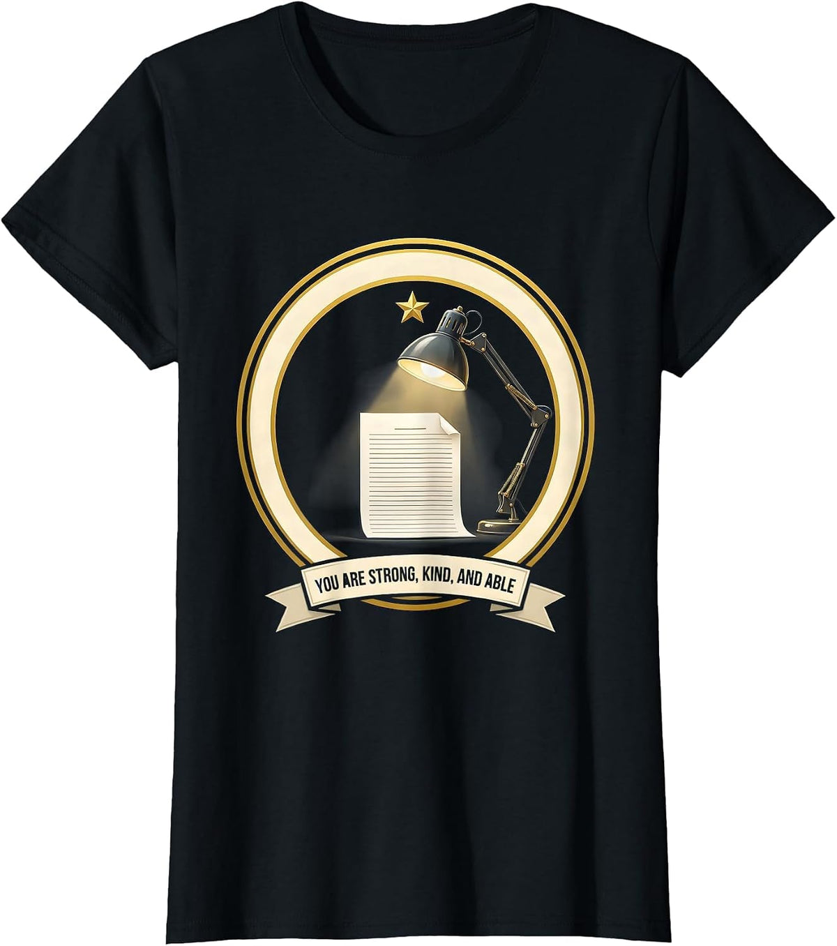 You Are Strong, Kind, And Able Motivational Teacher T-Shirt - Black