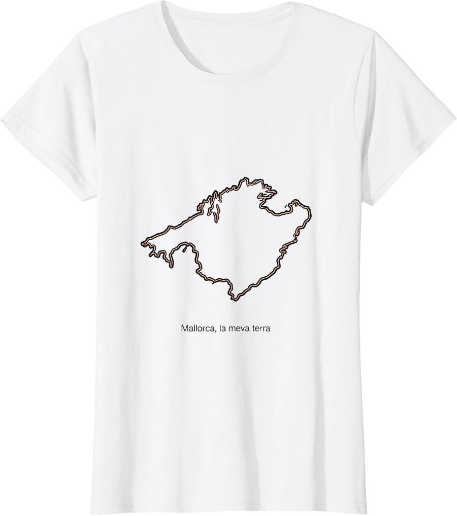 Women's Mallorca, la meva terra Minimalist Spanish City Souvenir T-Shirt - White