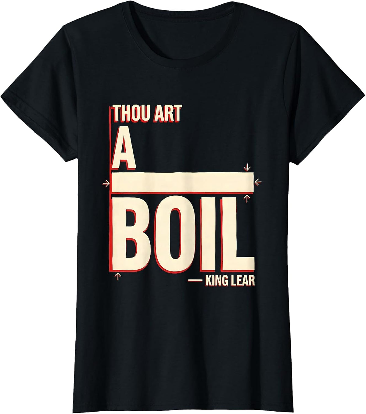 Thou art a boil King Lear Funny Shakespeare Quote Literary T-Shirt - Black