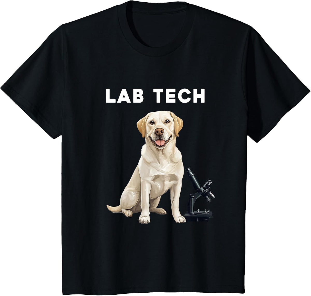 Funny Lab Tech Design Featuring a Labrador Dog for Scientist T-Shirt - Black