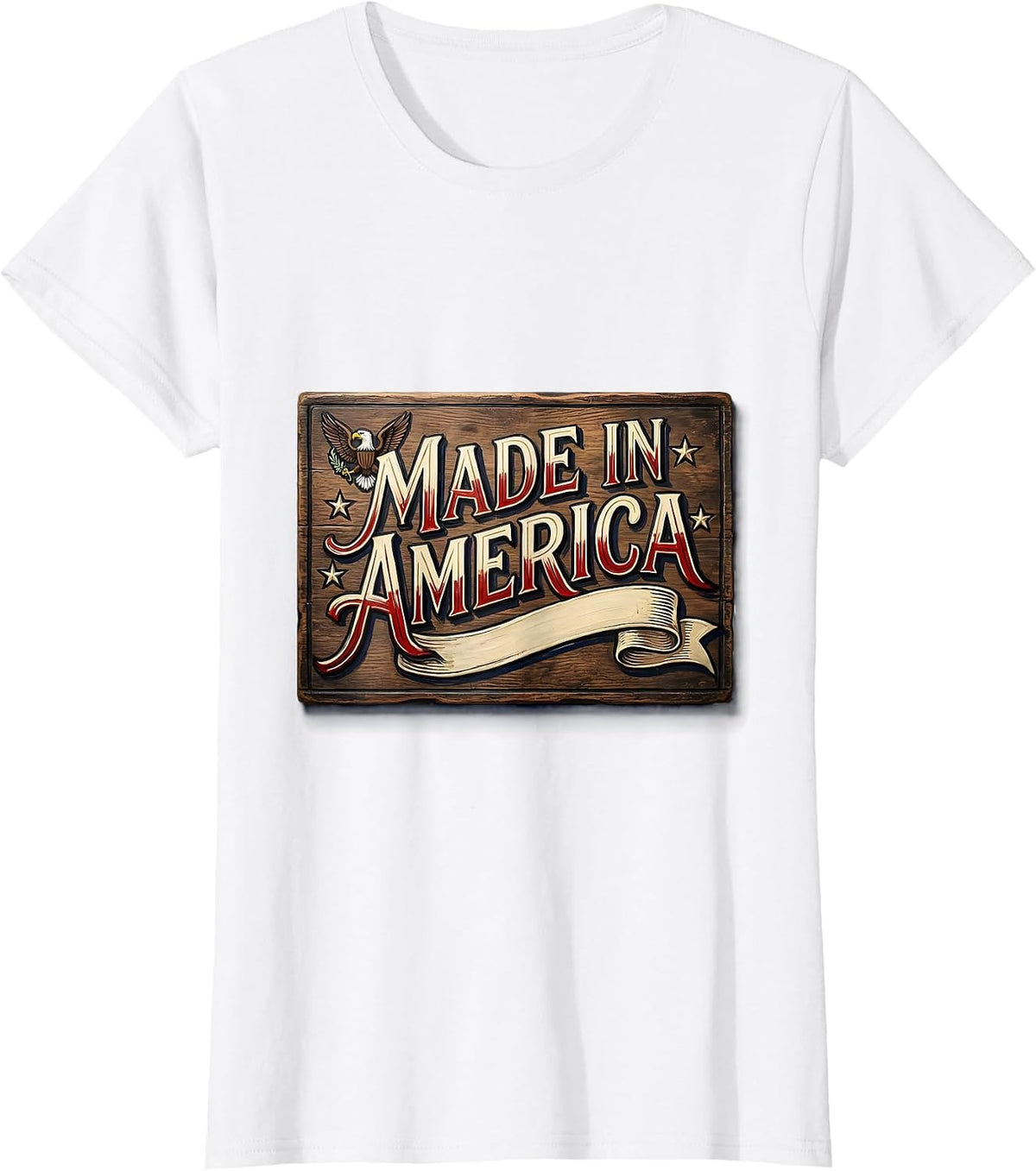 Made in America Patriotic Pride Design T-Shirt - White