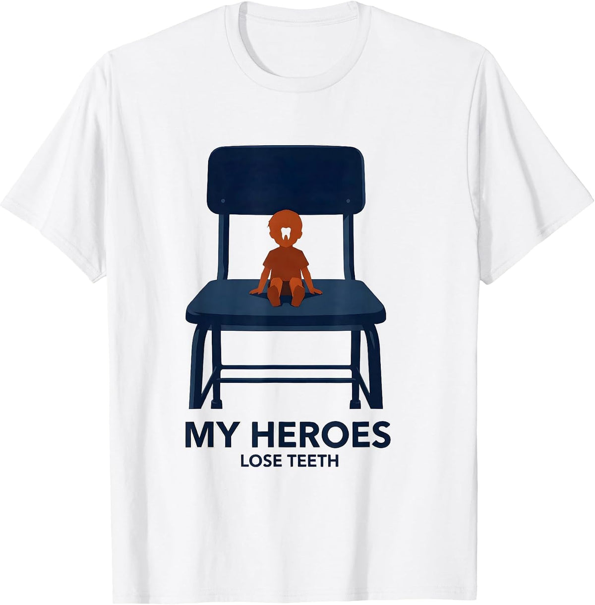 Men's My Heroes Lose Teeth Funny Teacher Superhero School Start T-Shirt - White