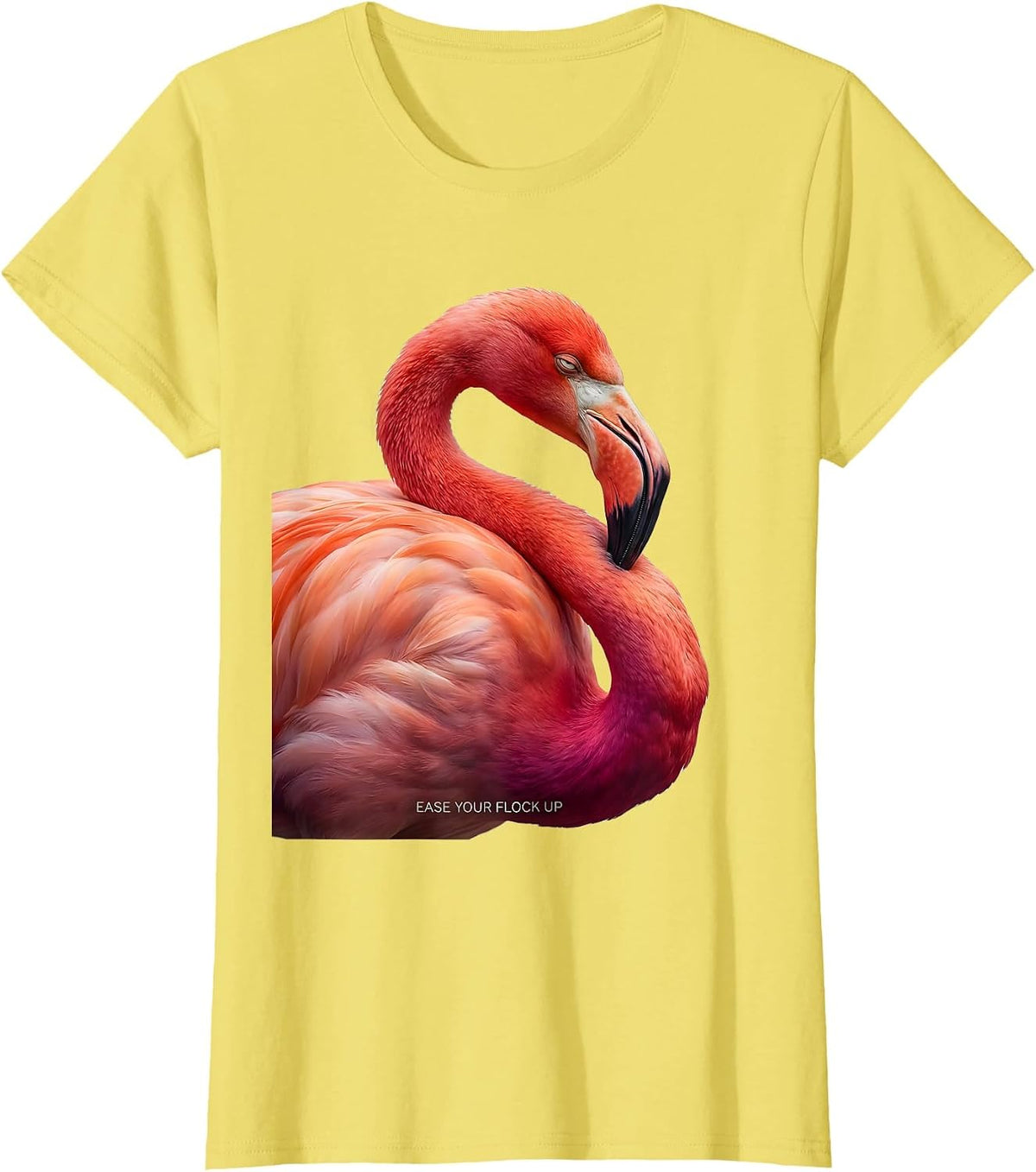 Ease Your Flock Up Funny Flamingo Novelty Gift for Flamingo T-Shirt - Lemon Yellow