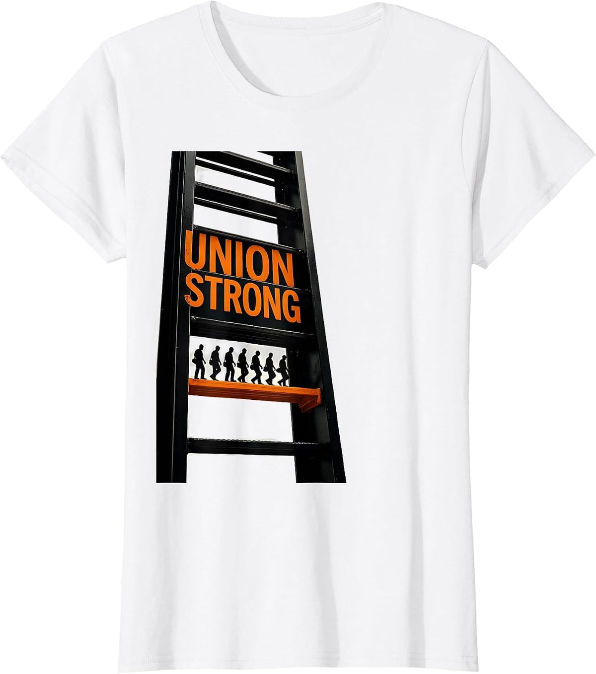 Union Strong Brutalist Graphic Skilled Trades Labor Worker T-Shirt - White