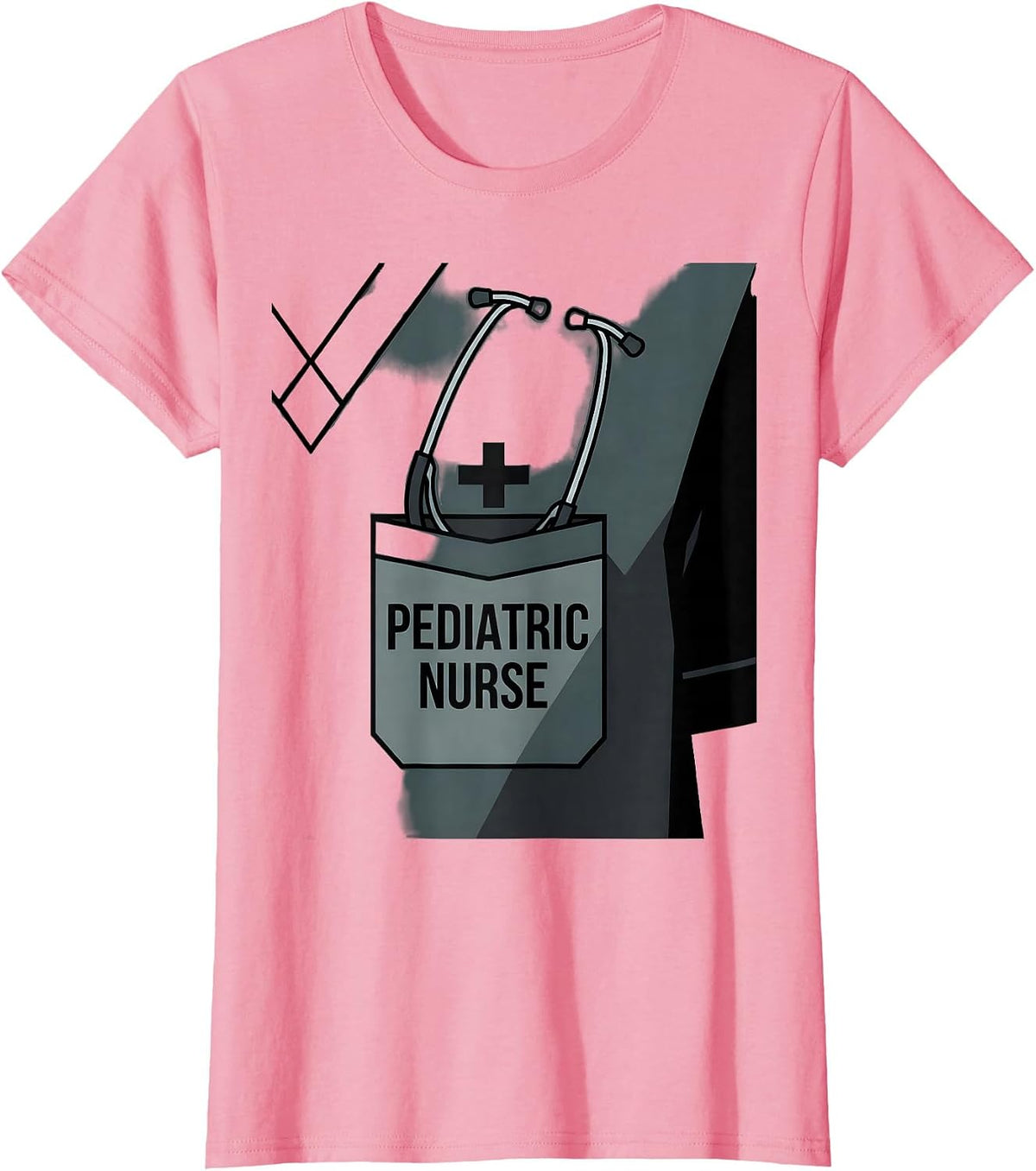 Women's Pediatric Nurse Funny RN Humor Healthcare Professional T-Shirt - Pink