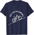 Built for the Downhill MTB Graphic Design T-Shirt - Navy Blue