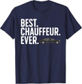 Best Chauffeur Art for Men Women Dad Job Taxi Limo Driver T-Shirt - Navy Blue