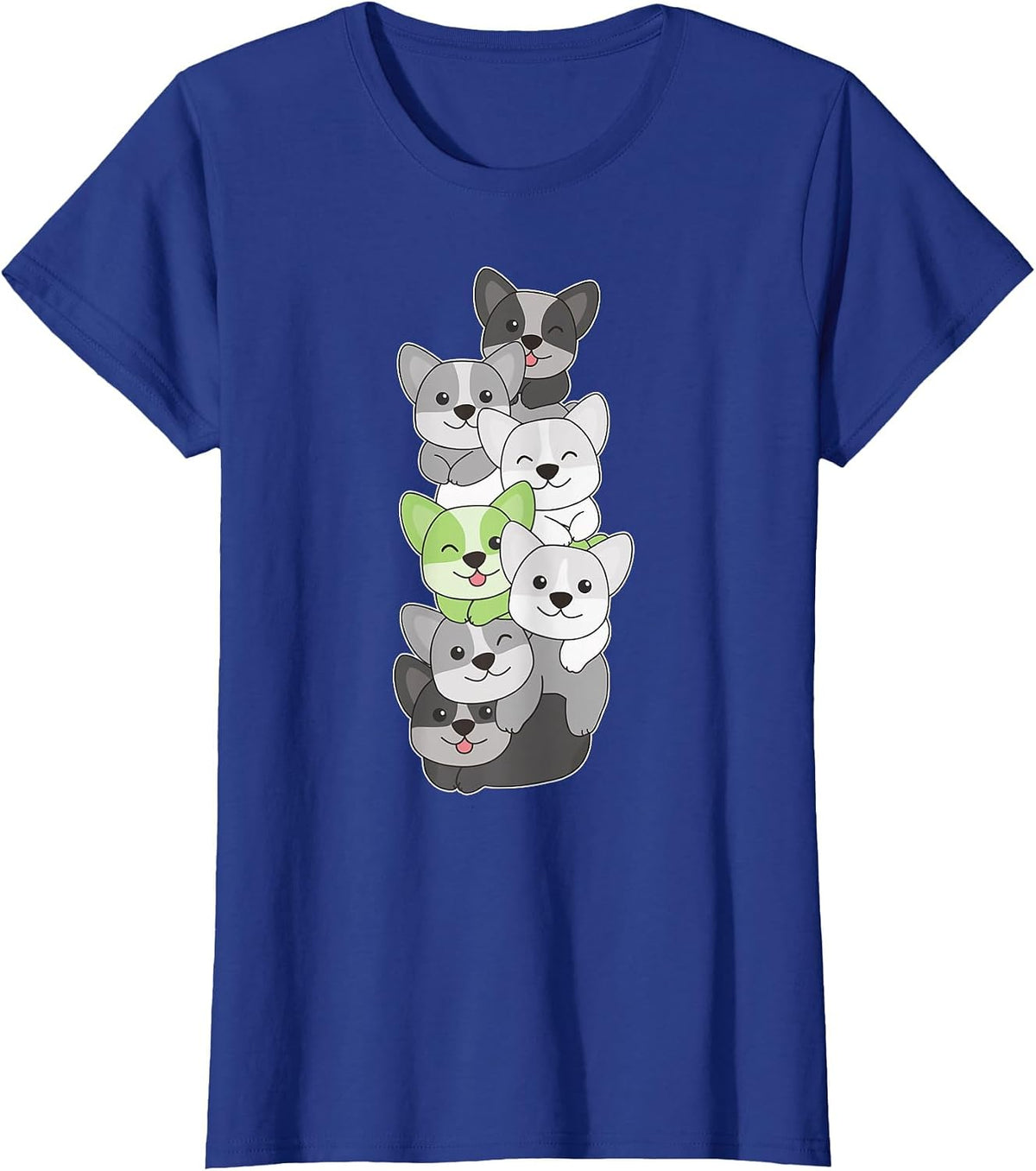 Agender Pride Month LGBTQ Agender Corgi Flag T-Shirt - Royal Blue