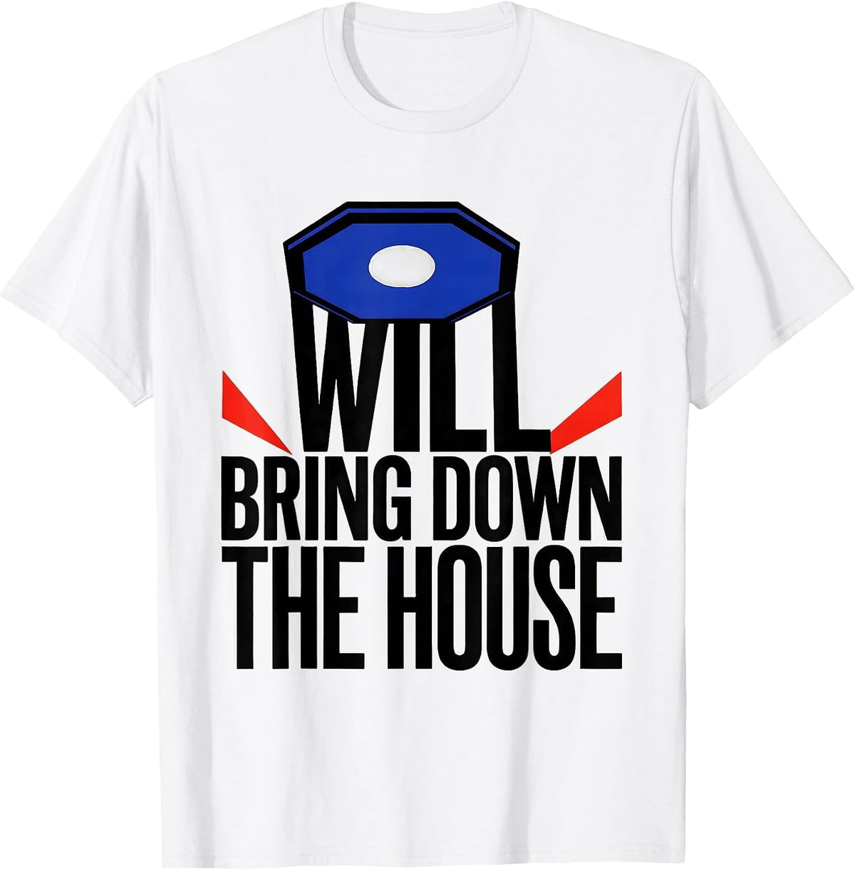 Men's Will Bring Down The House Bauhaus Modernist Shakespeare T-Shirt - White