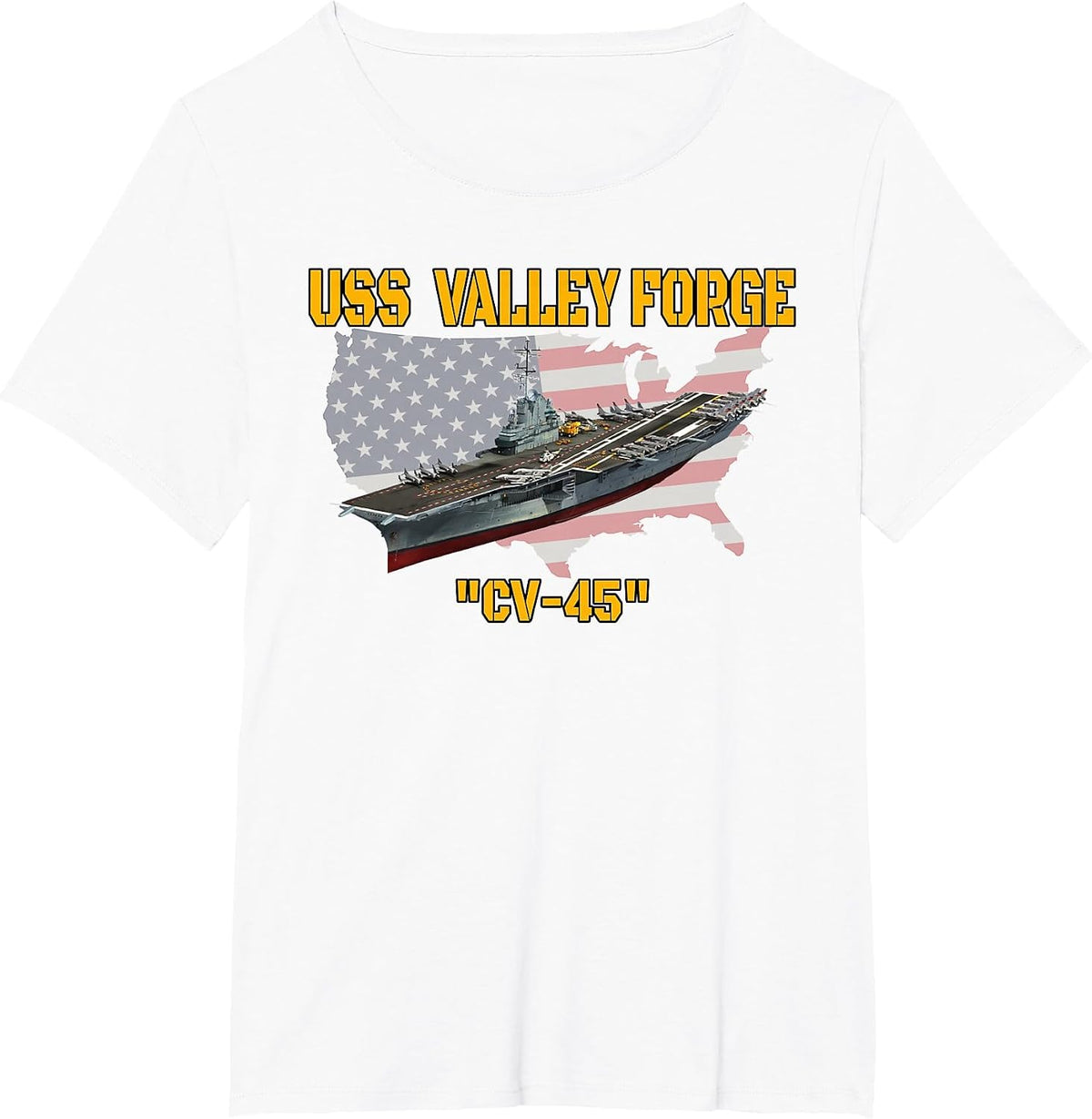 Aircraft Carrier USS Valley Forge CV-45 Veterans Day Fathers T-Shirt - White
