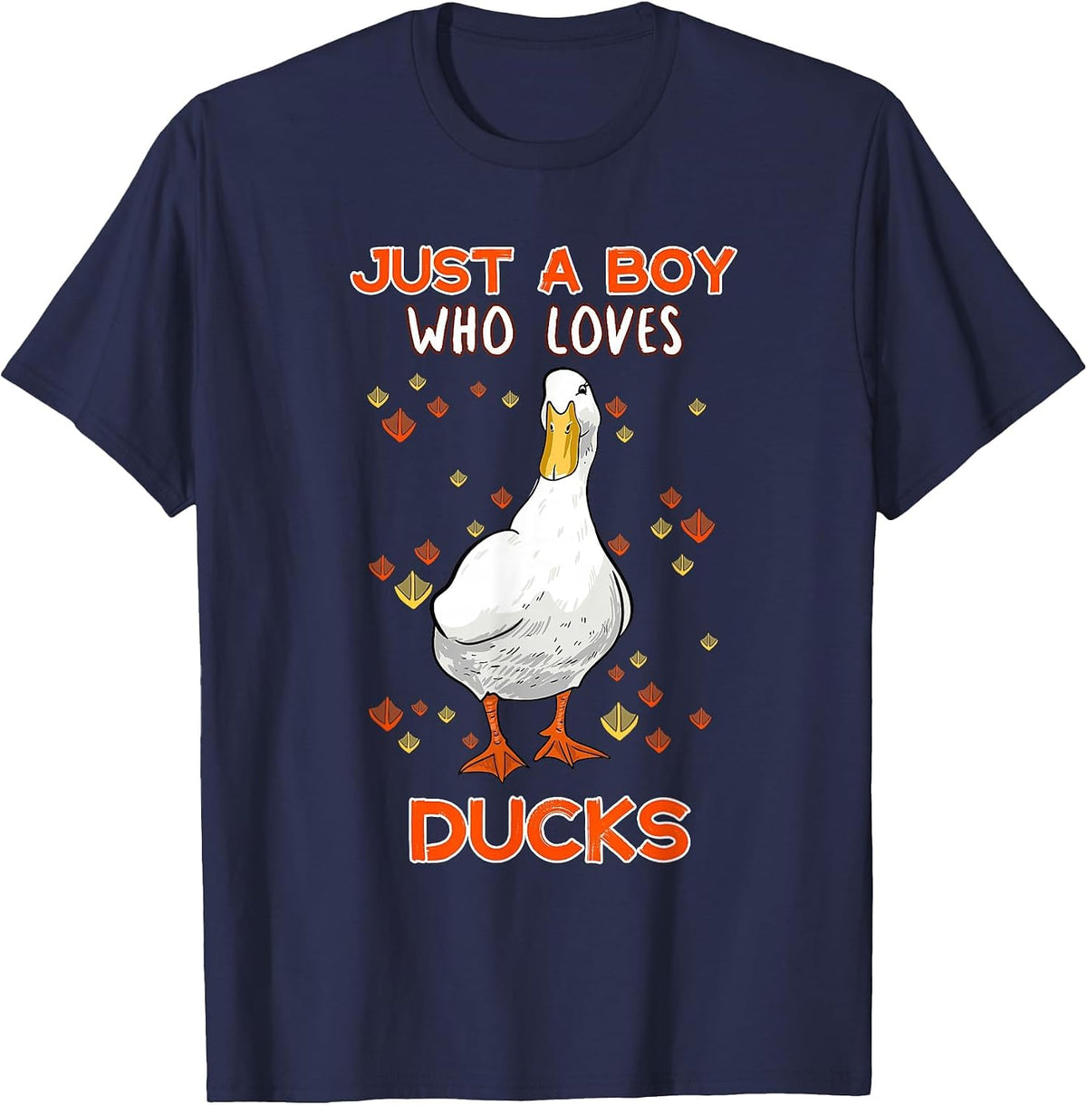 Just A Boy Who Loves Ducks Funny Duck Lover Quote T-Shirt - Navy Blue