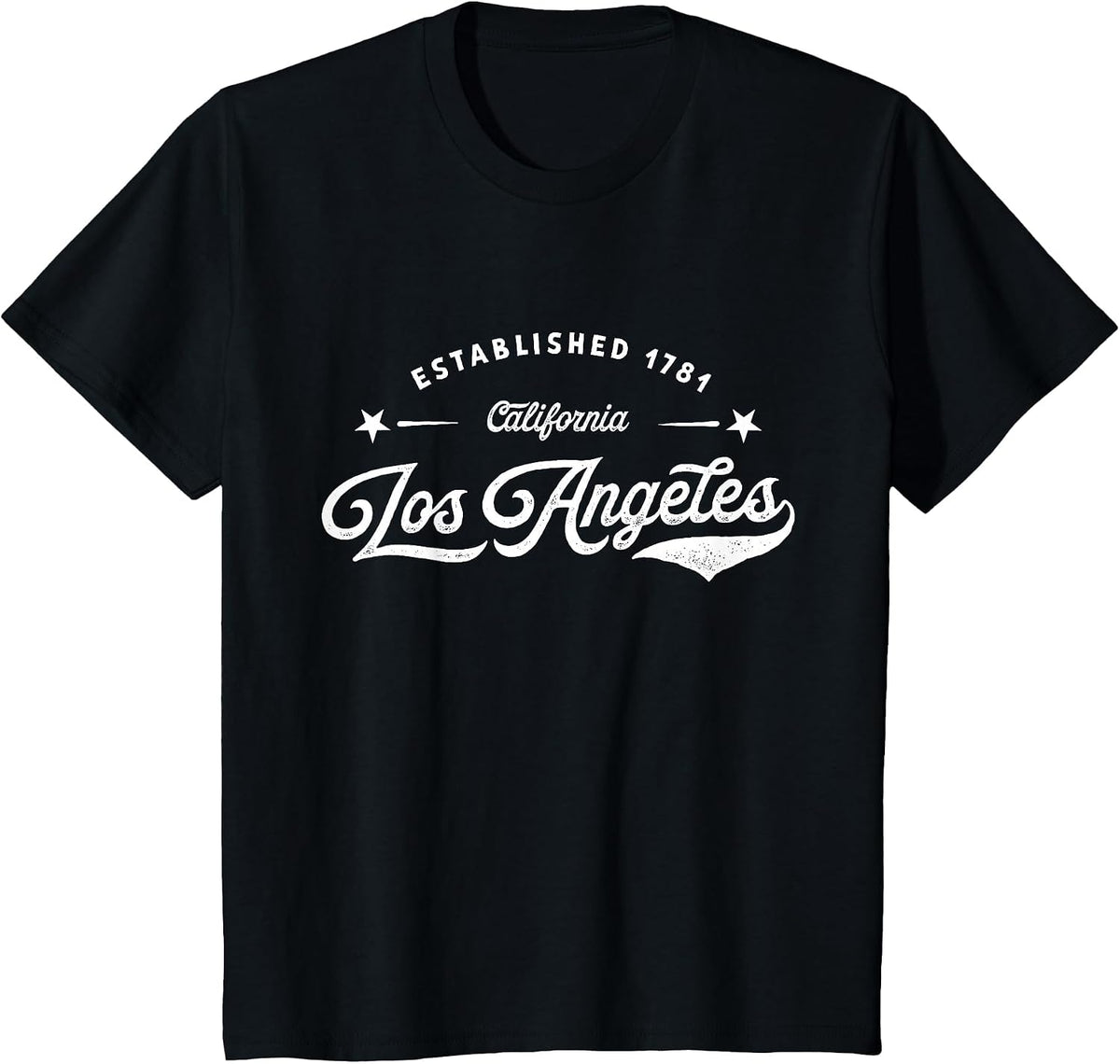 Casual Classic Retro Los Angeles California 1781 USA T-Shirt - Black