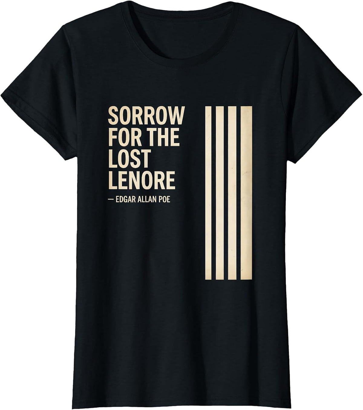 Sorrow for the lost Lenore — Edgar Allan Poe Gothic T-Shirt - Black