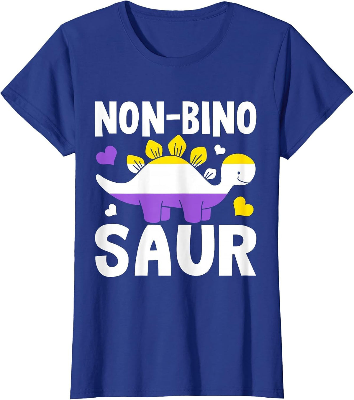 Non Bino Saur Dinosaur Aagender Non Binary T-Shirt - Royal Blue