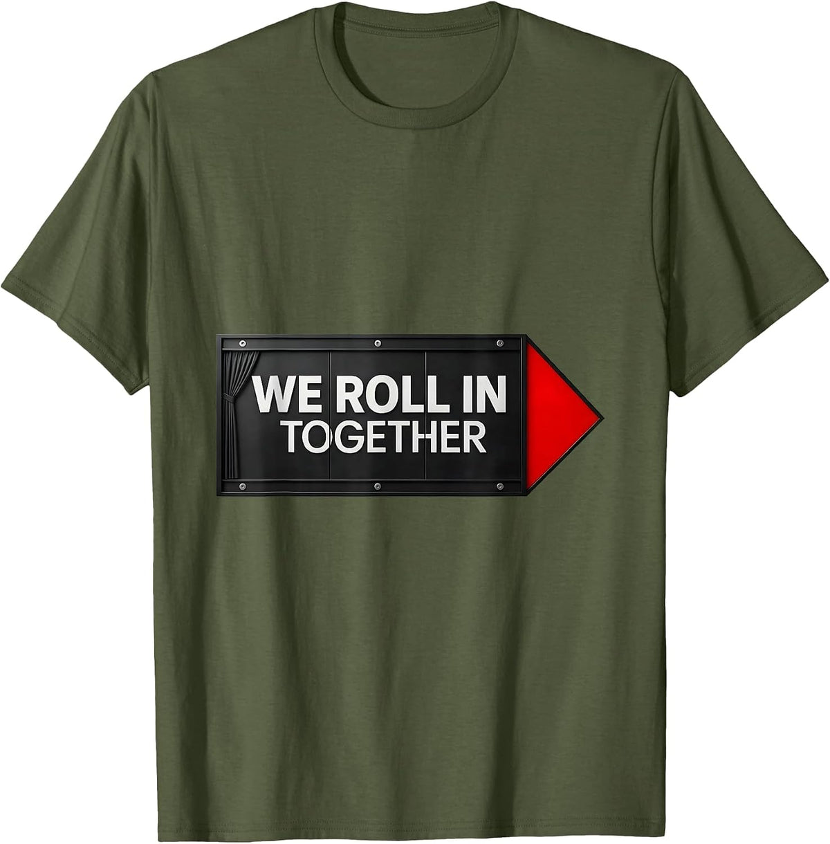 Men's We Roll In Together Swiss International Theatre Kid Festival T-Shirt - Olive Green