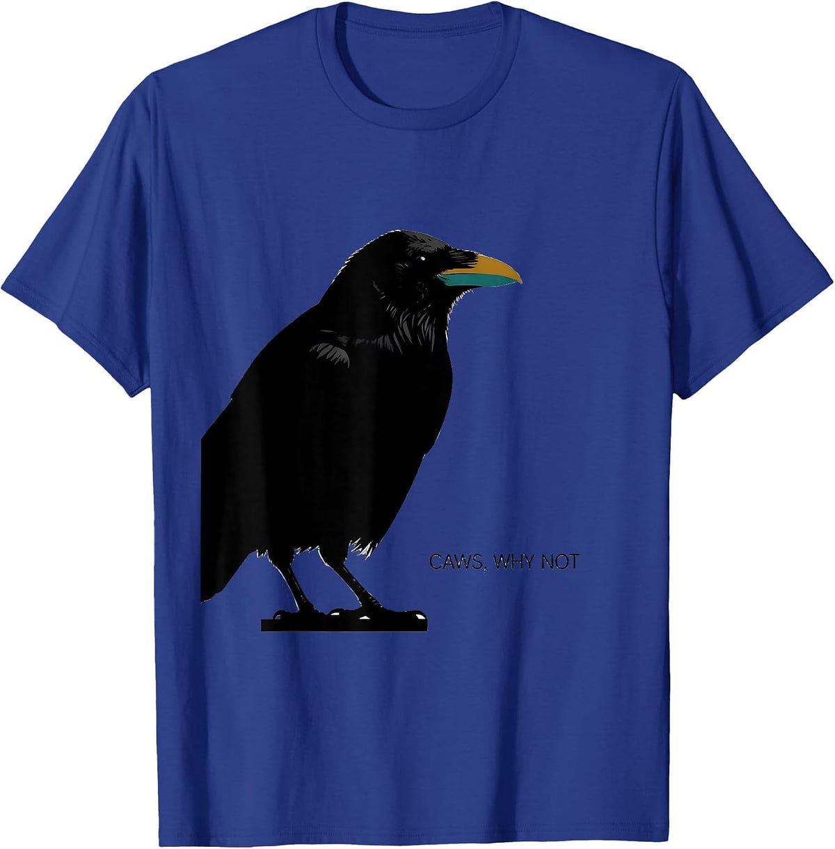 Men's Caws Why Not Midcentury Modern Crow Lover Humor T-Shirt - Royal Blue