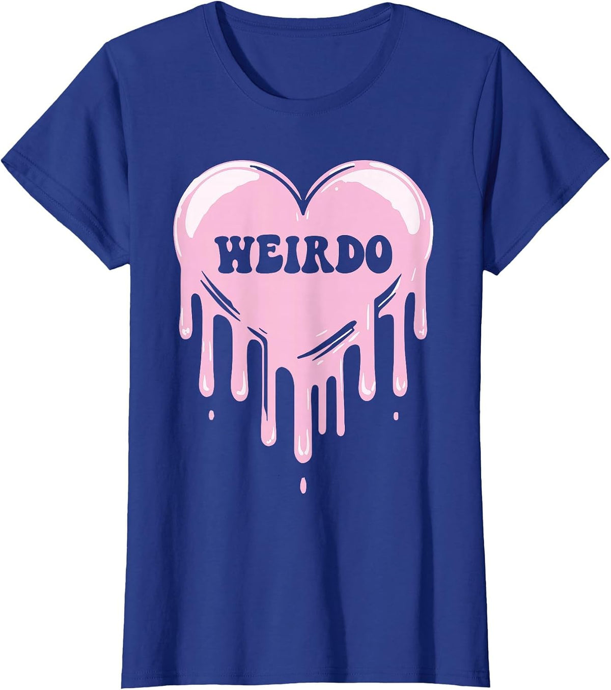 Weirdo Dripping Heart Pastel Goth Emo Punk Aesthetic T-Shirt - Royal Blue