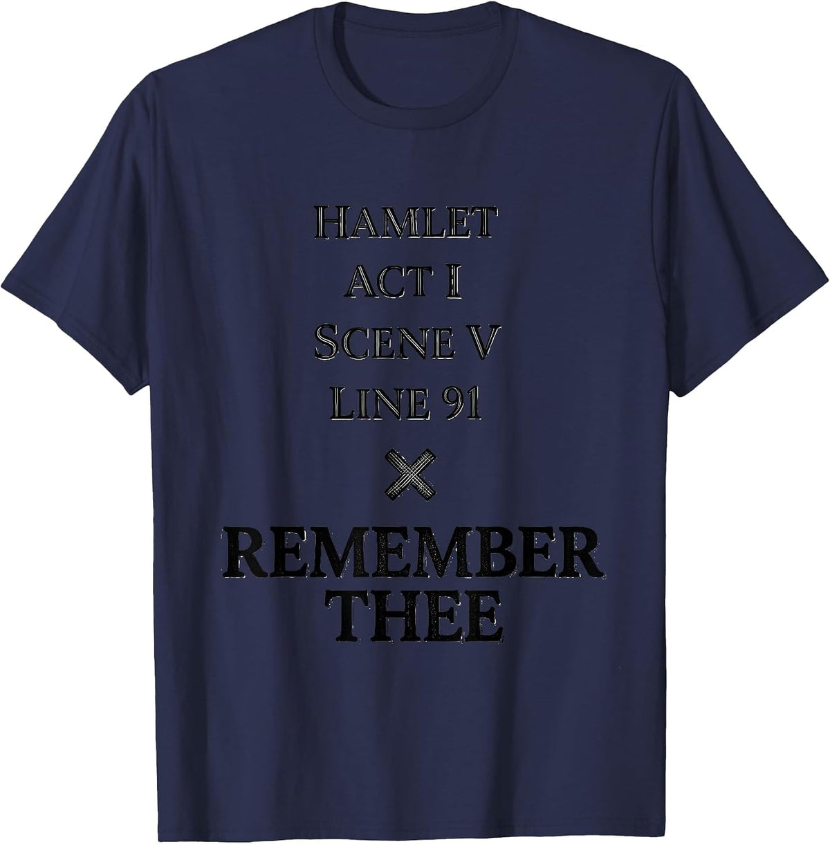 Men's Remember Thee Funny Shakespeare Quote Literary Humor T-Shirt - Navy Blue
