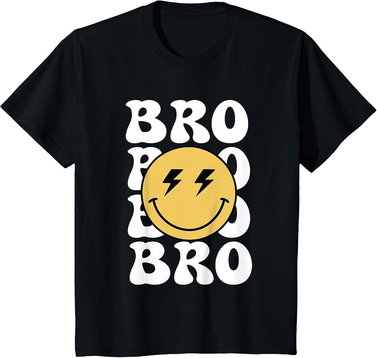 Bro Happy Face 1st Birthday Family Matching Theme. T-Shirt - Black