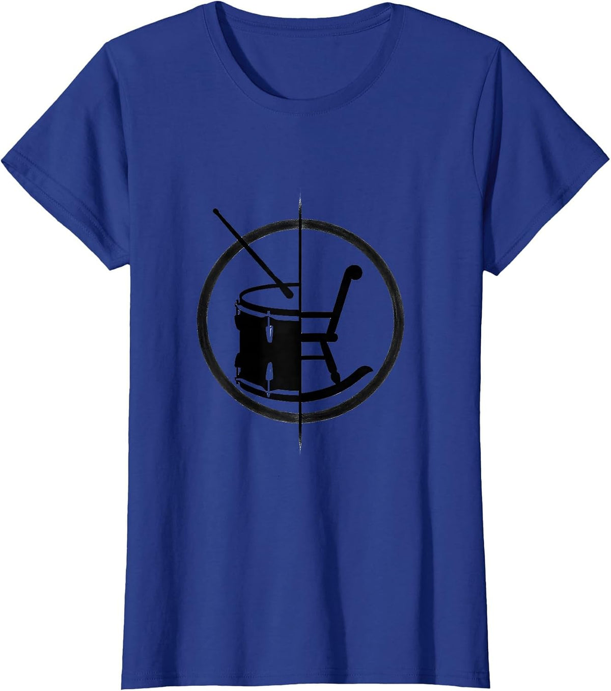 Women's Drummer Half Circle Minimalist Percussionist Humor T-Shirt - Royal Blue