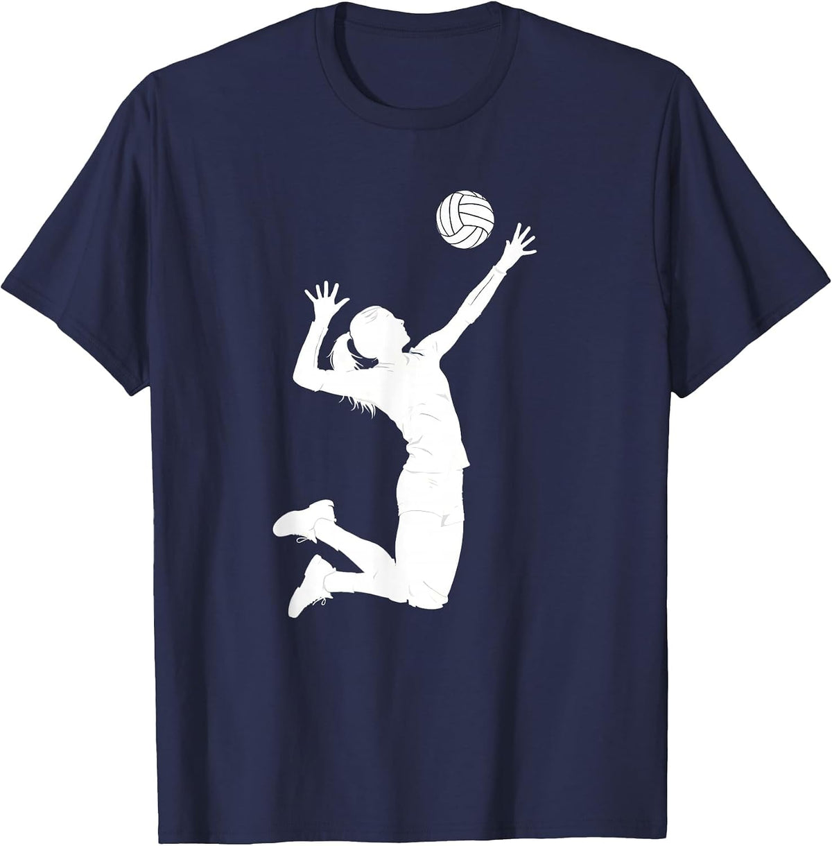 Volleyball Setter Overhead Release Graphic T-Shirt - Navy Blue