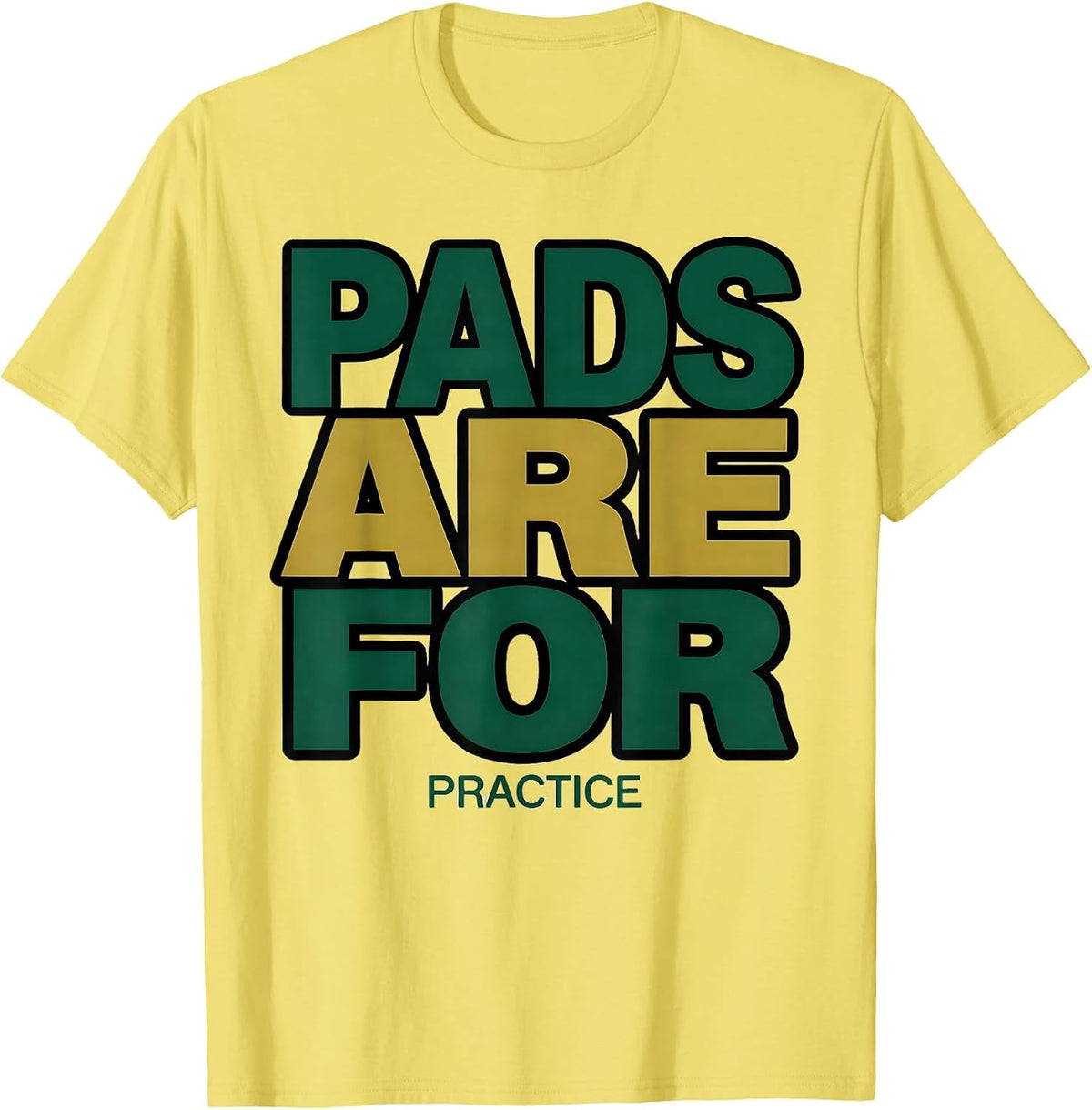 Men's Pads Are For Practice Rugby South African Pride National T-Shirt - Lemon Yellow
