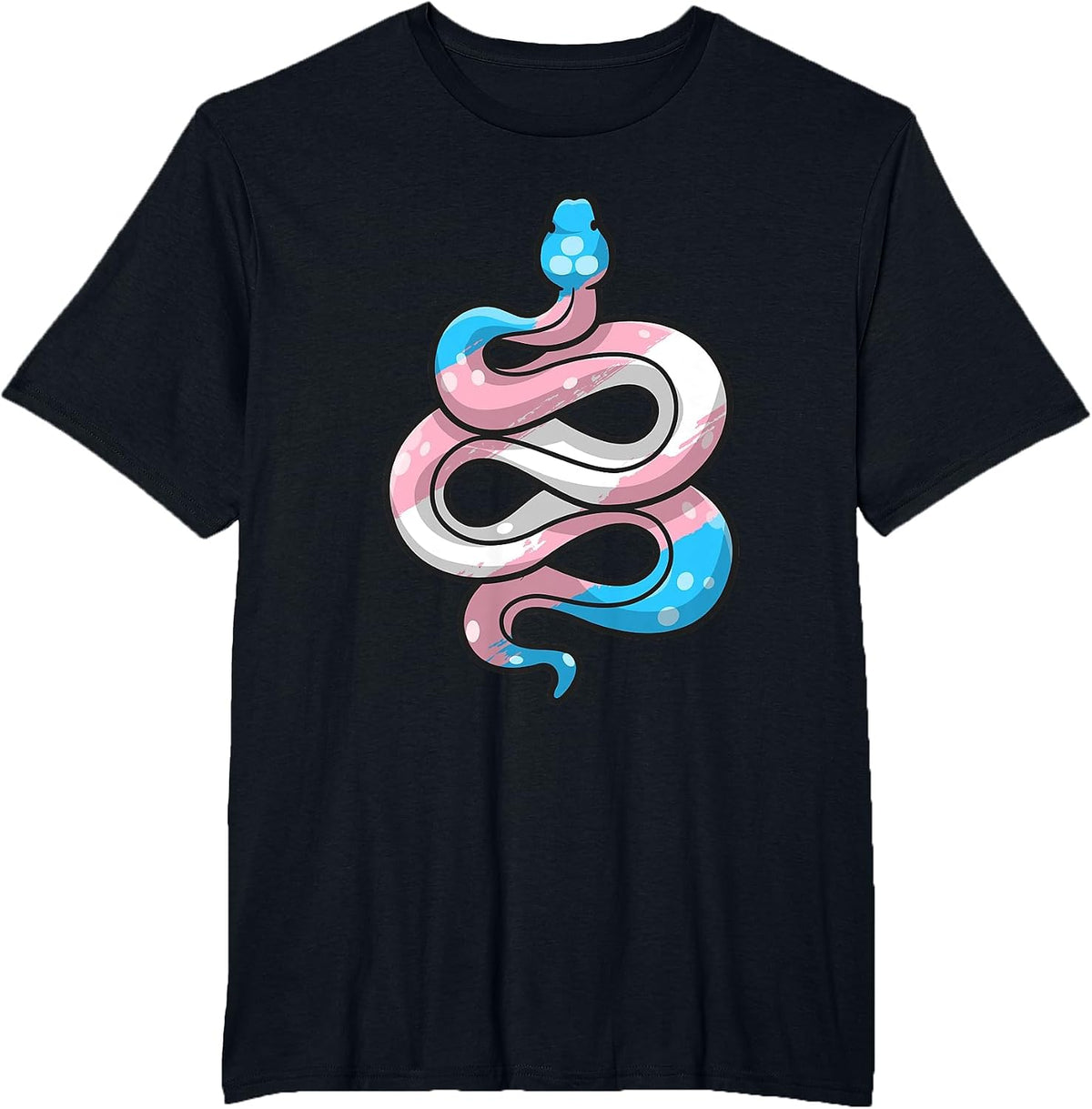 Transgender Pride Stuff Trans Flag Snake Reptile Lover T-Shirt - Black