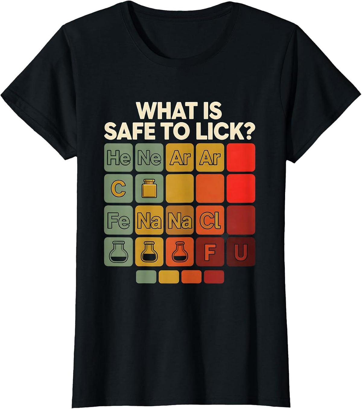 What Is Safe To Lick Funny Periodic Table Science Teacher T-Shirt - Black