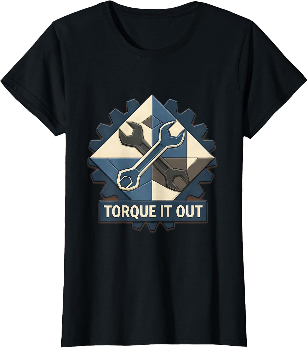 Torque It Out Mechanic Wrench Design T-Shirt - Black