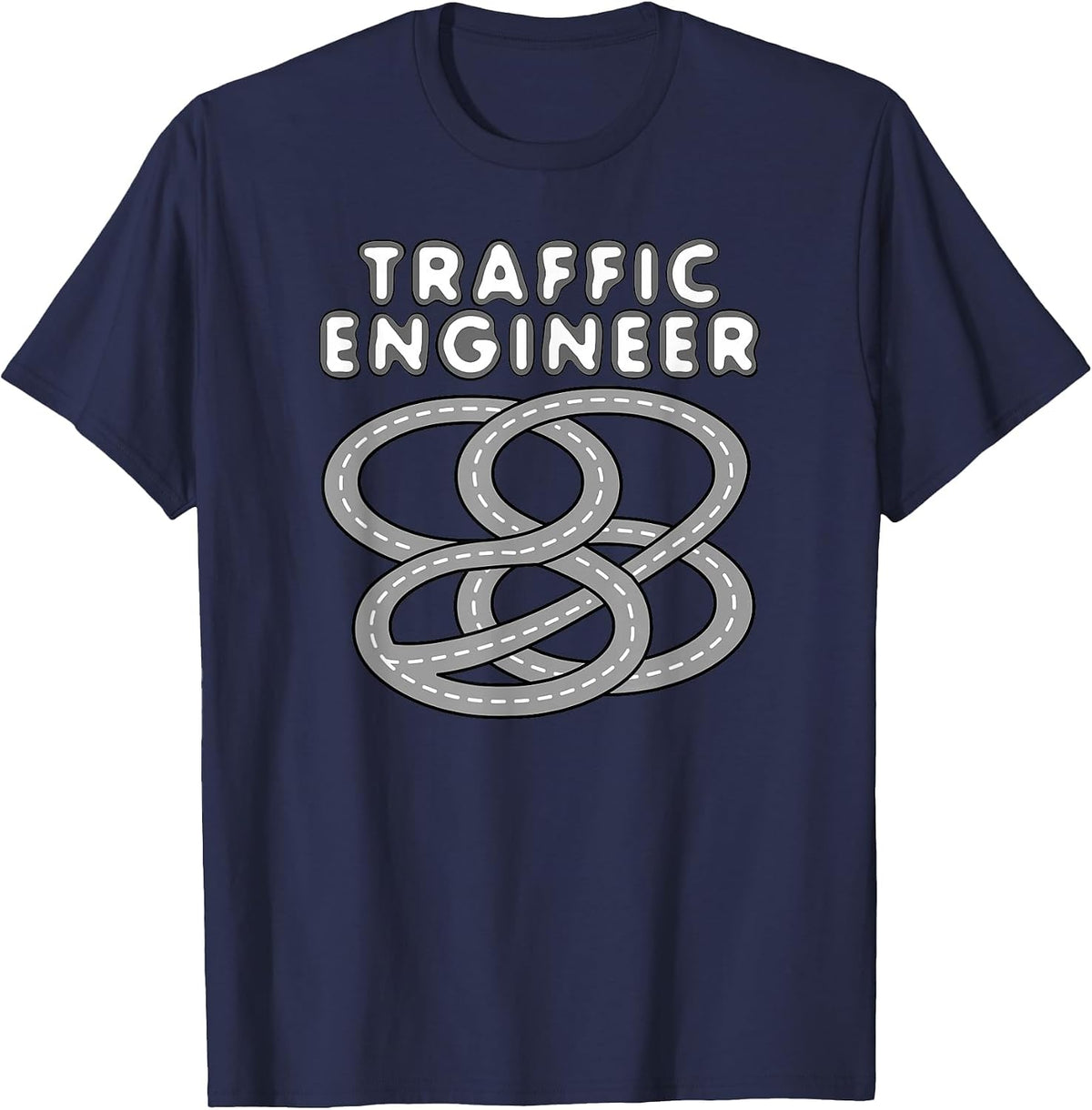 Traffic Engineer Funny Highway Interchange T-Shirt - Navy Blue