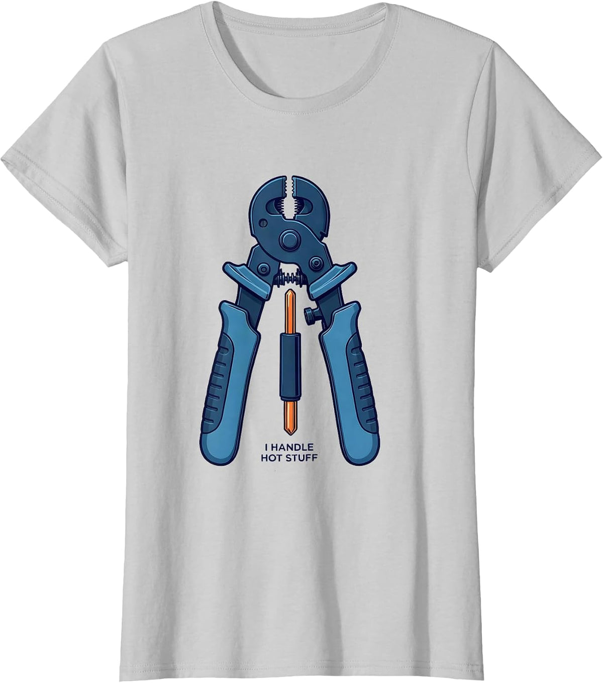 I Handle Hot Stuff Funny Electrician Lineman Engineer T-Shirt - Silver Grey