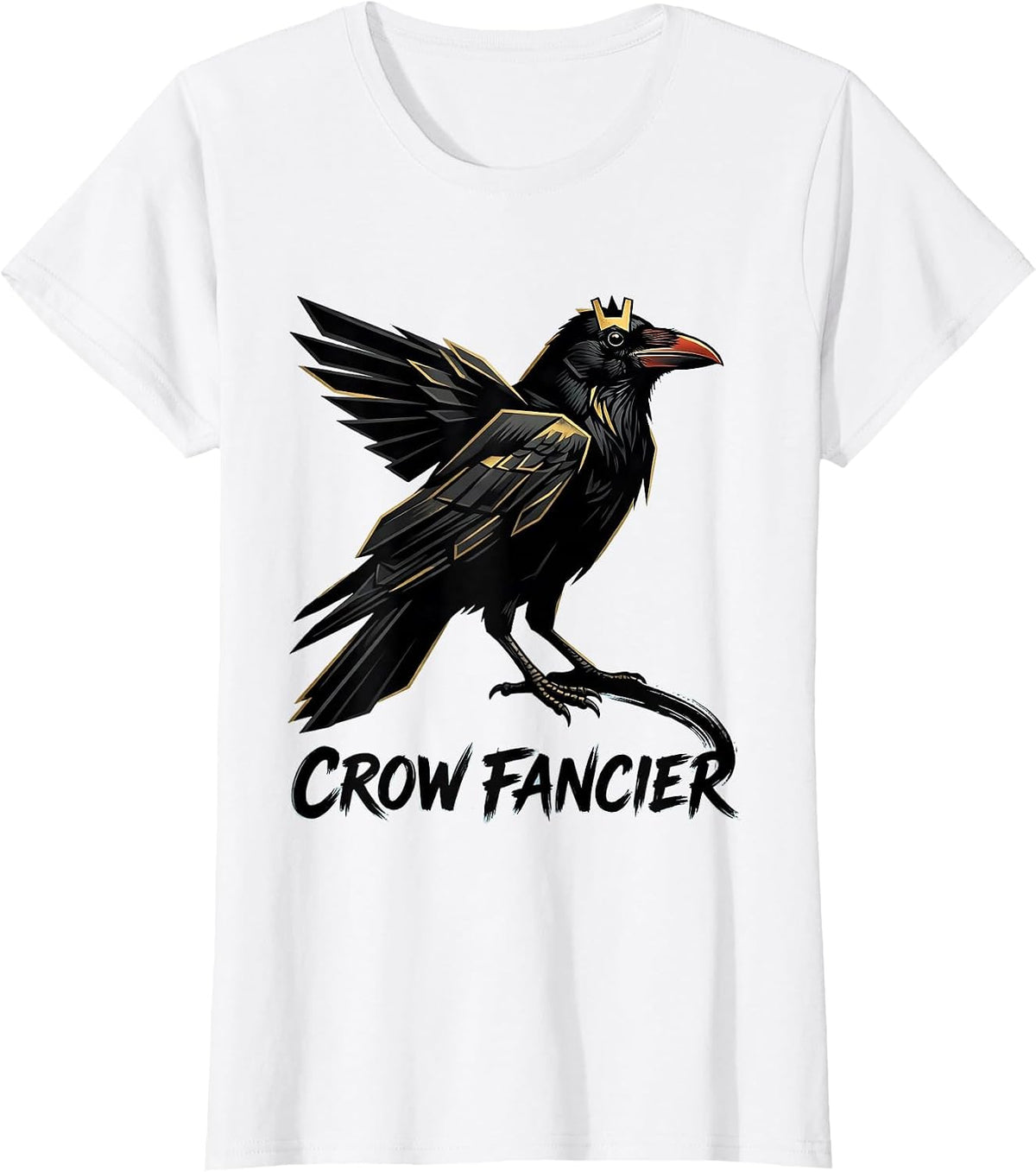 Crow Fancier Sign Painter Showcard Gothic Nature Bird Art T-Shirt - White