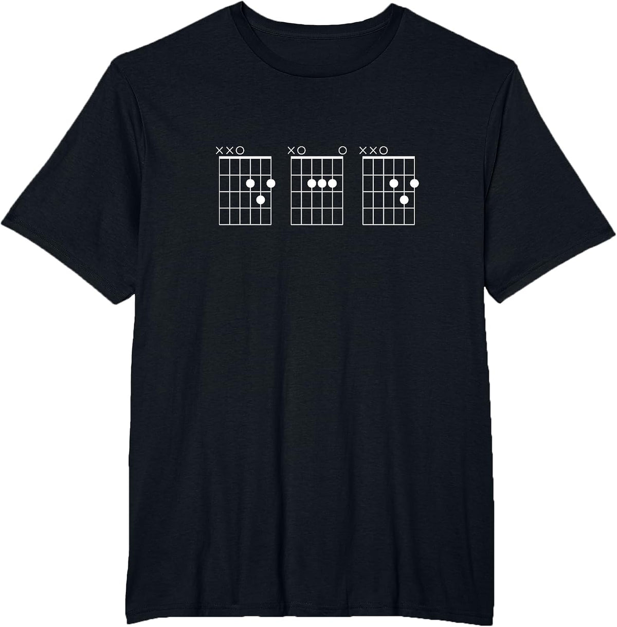 Guitarist Dad Fathers Day Shirt - DAD Guitar Chords T-Shirt - Black