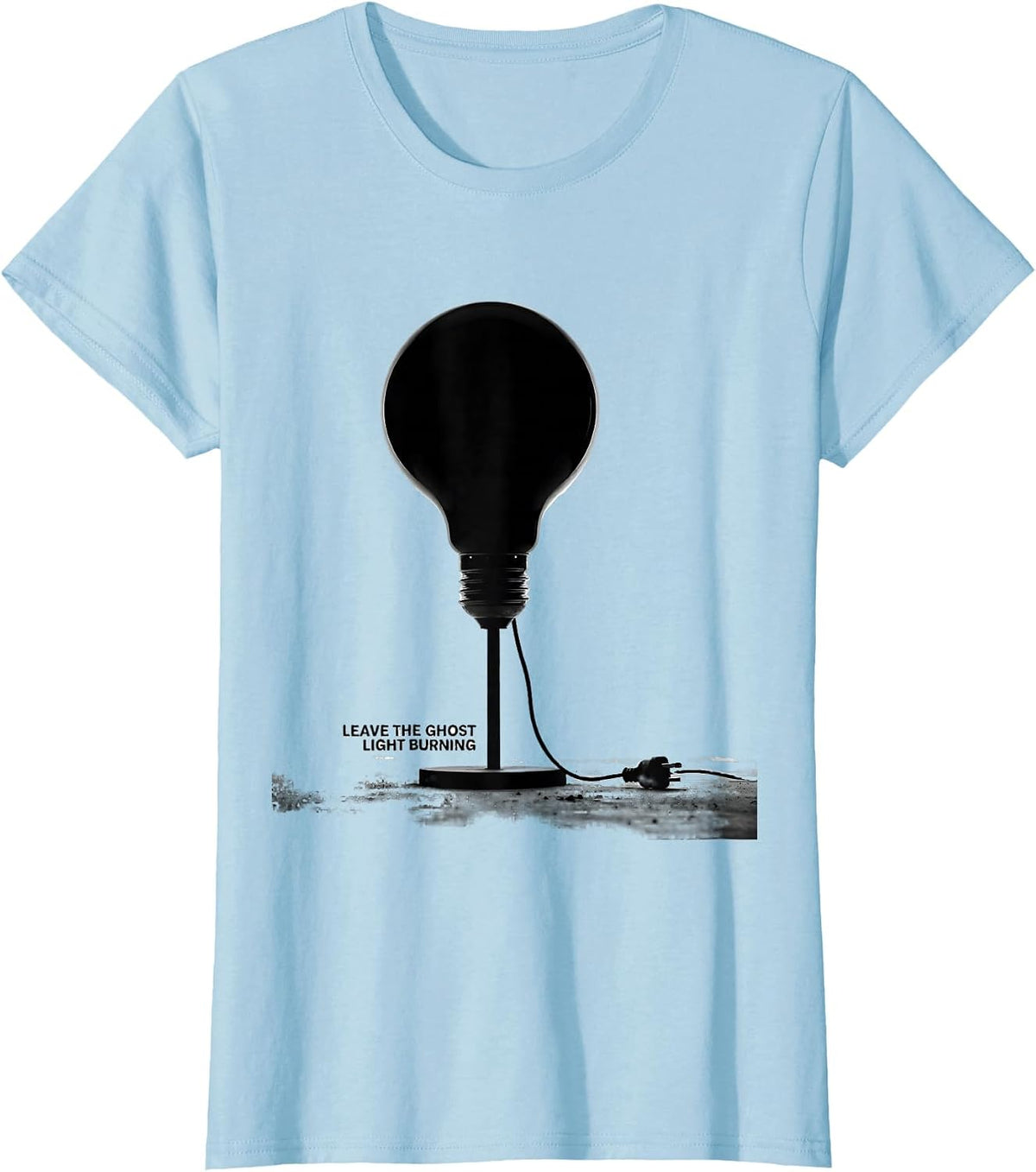 Leave The Ghost Light Burning Vintage Shakespeare Literary T-Shirt - Baby Blue