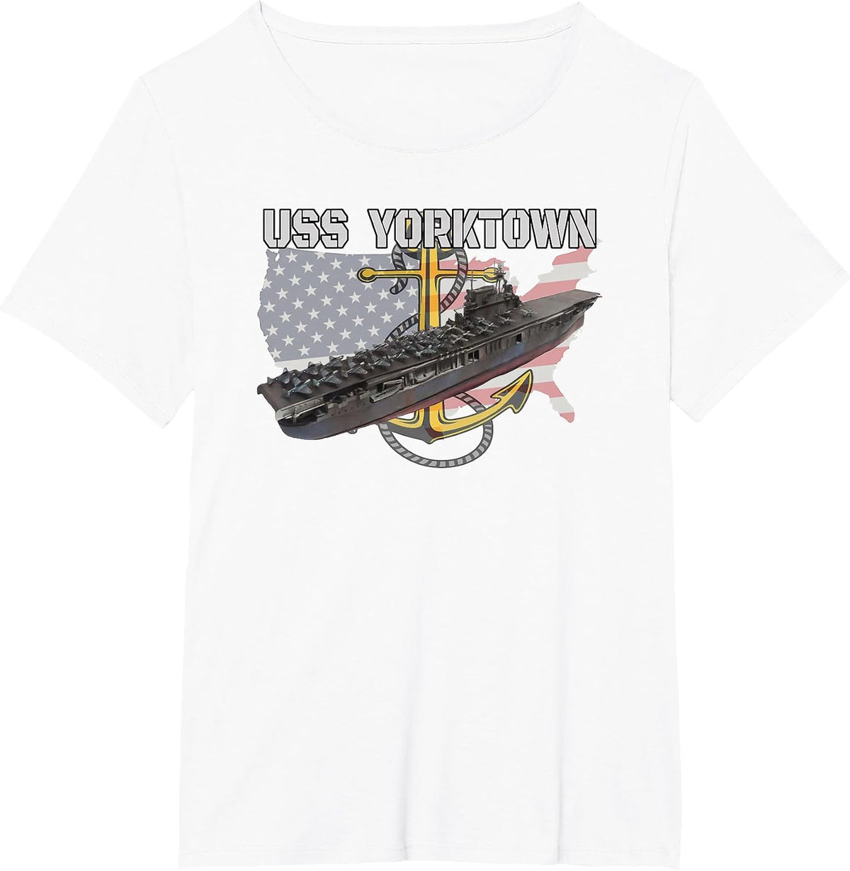 Aircraft Carrier USS Yorktown CV-5 Veterans Day Sailor T-Shirt - White