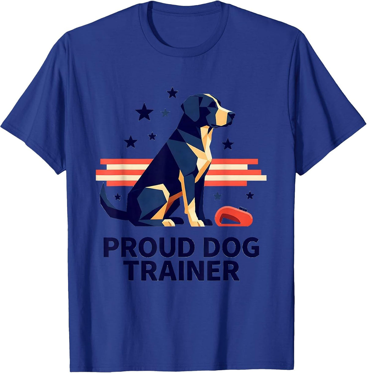 Men's Proud Dog Trainer Patriotic American Flag Occupational Pride T-Shirt - Royal Blue