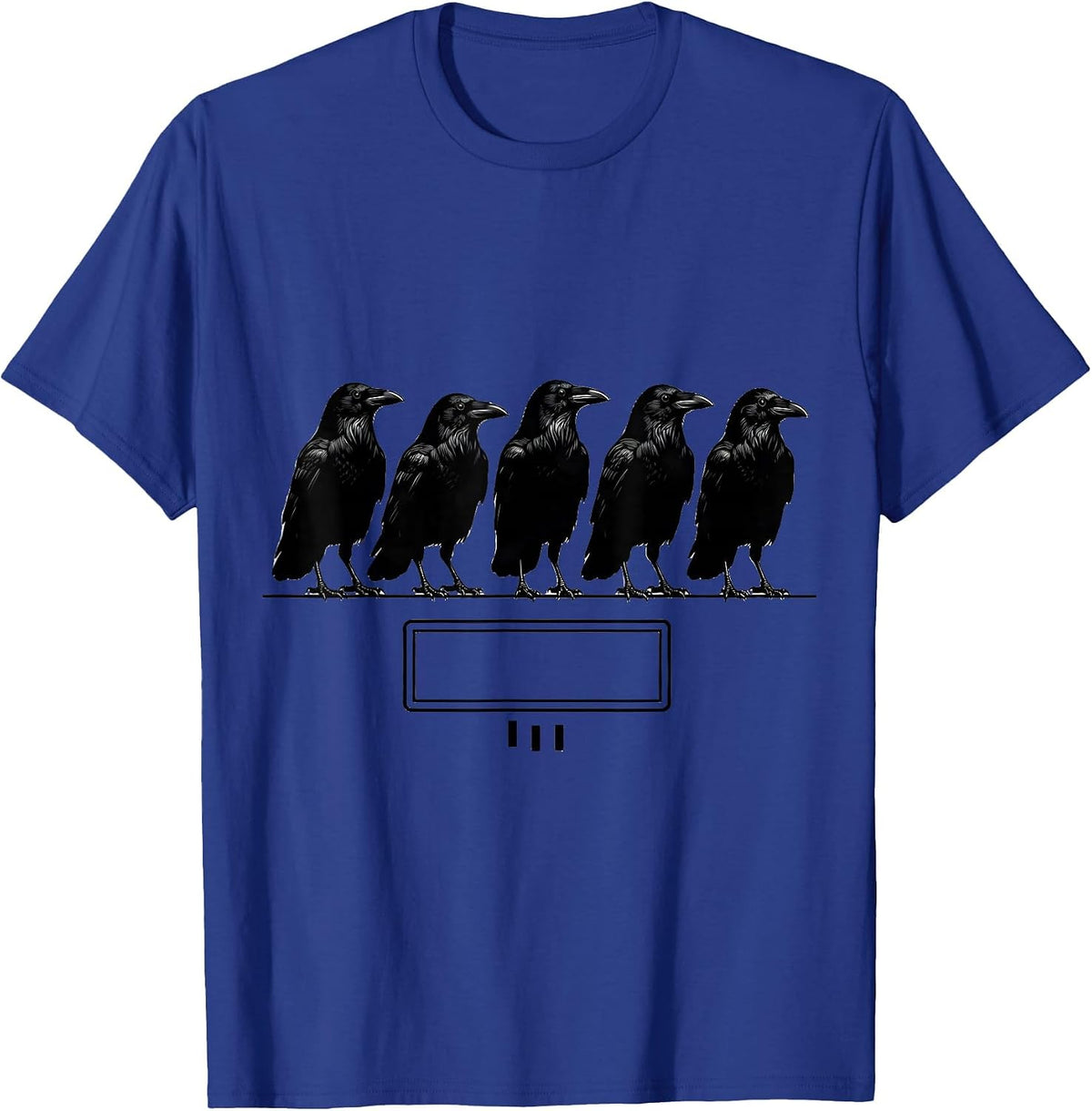 Men's Crow Lineup Dark Humor Gothic Raven Bird Lover T-Shirt - Royal Blue