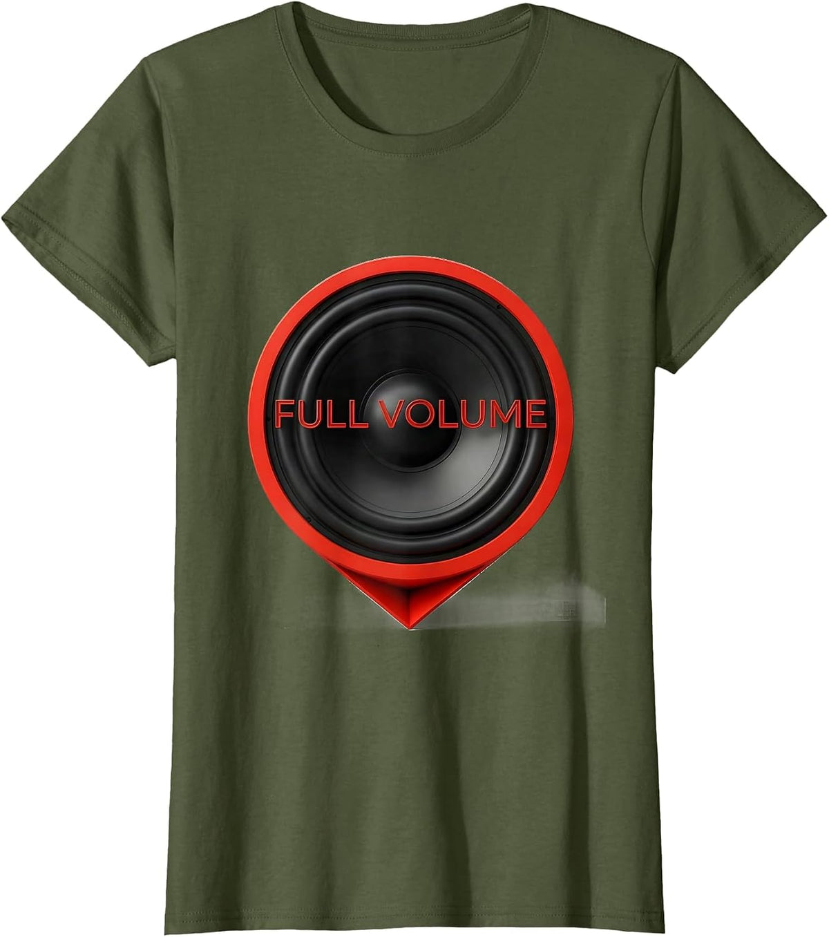 Women's Full Volume Geometric Thick Thighs R&B Vibes Music Humor T-Shirt - Olive Green