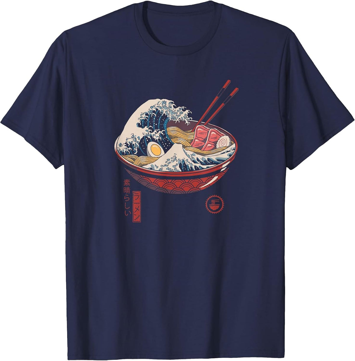 Great Ramen Wave T-Shirt - Navy Blue