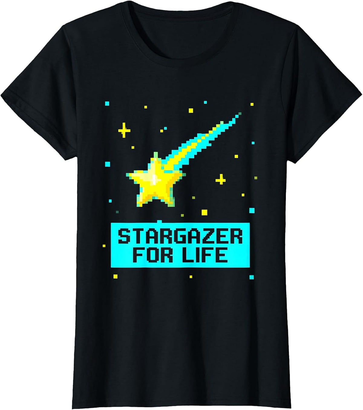 Stargazer For Life Astronomy Night Sky Design T-Shirt - Black