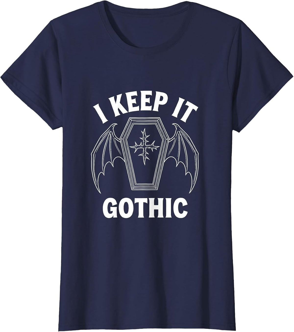 Women's I Keep It Gothic Gothic Emo Alt Y2K Aesthetic T-Shirt - Navy Blue